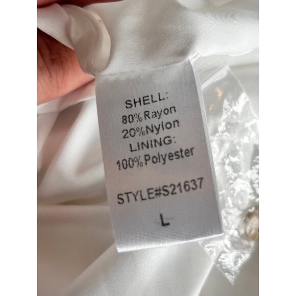 NWT Mustard‎ Seed Women's Lace Trimmed Tie Back Dress Summer White Size Large - Picture 10 of 12